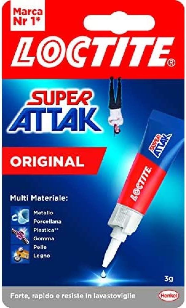 Loctite Super Attak Original, Colla liquida trasparente 3g+1g