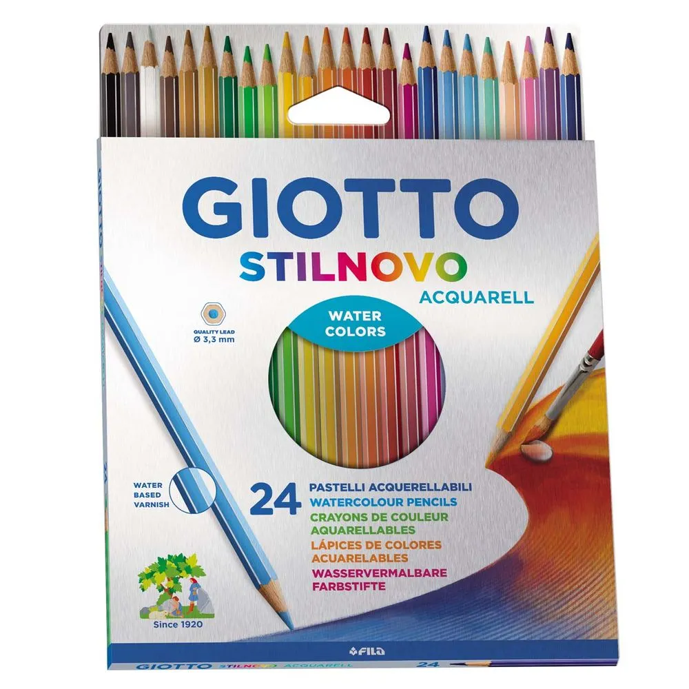 GIOTTO STILNOVO Pastelli acquerellabili 24 colori  mm.3,3