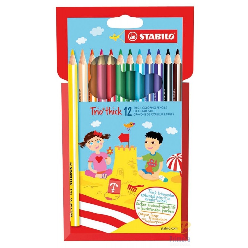  Stabilo 12 Buntstifte Trio dick 17,5cm