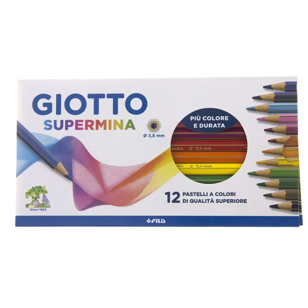 Pastelli colorati Giotto Supermina, 12 matite