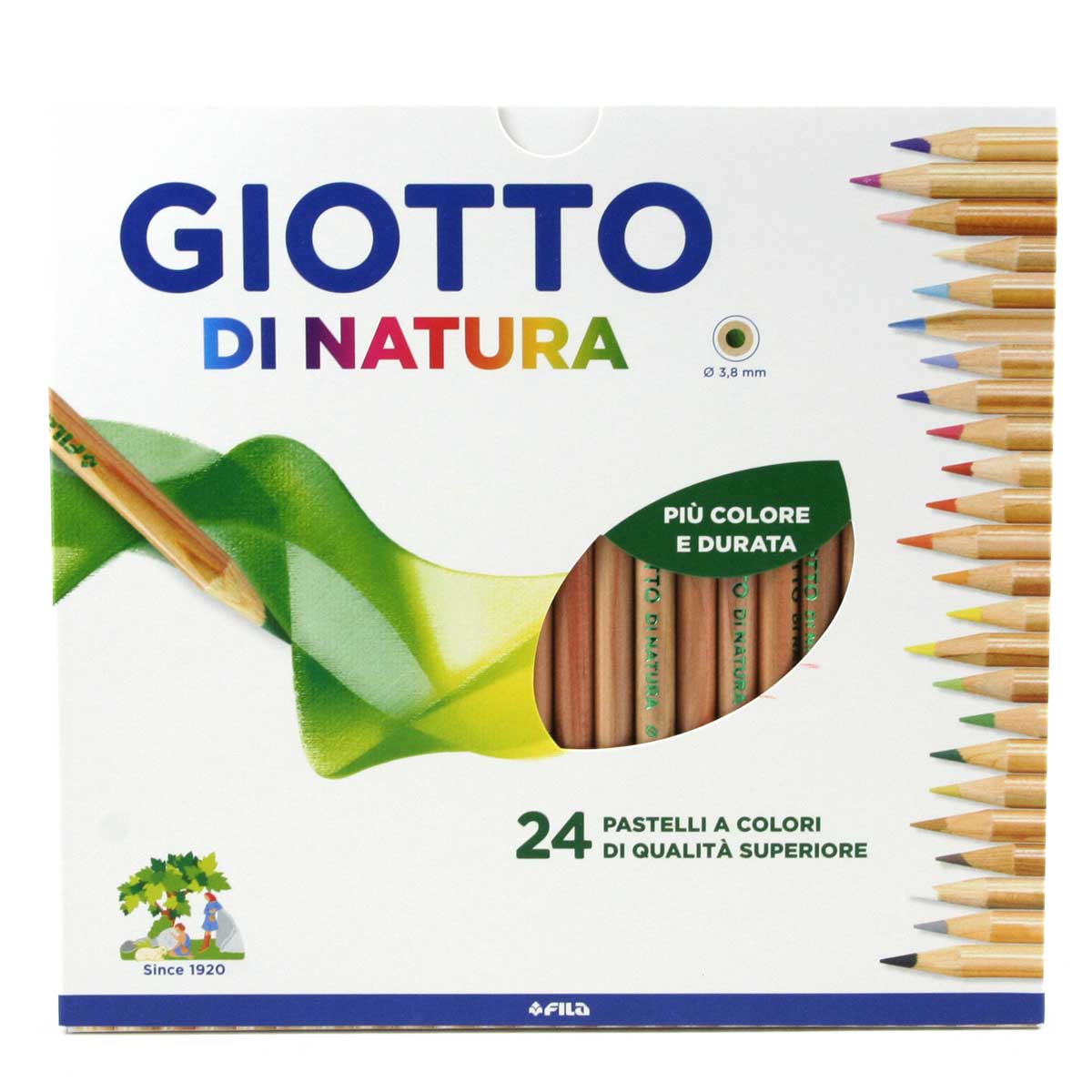 Pastelli Giotto di Natura. Scatola 24 matite colorate assortite