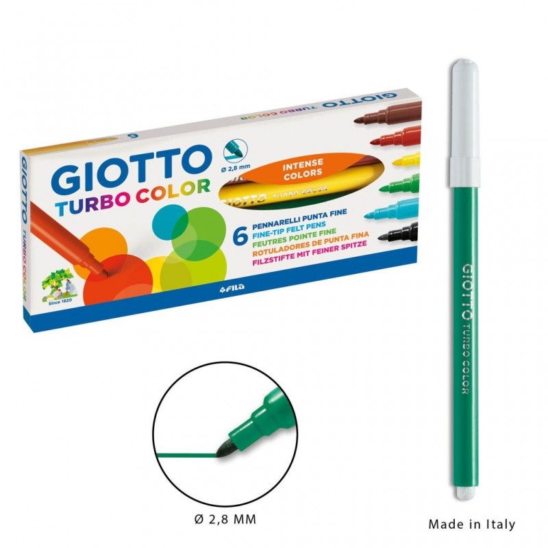 Giotto Turbo Color Pennarelli a punta fine 6 pezzi