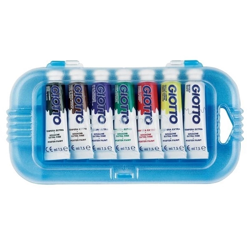 Tempera Giotto Extra in tubetto 7,5 ml. Scatola 7 colori assortiti