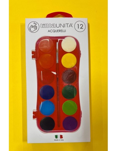 ACQUERELLI TINTA UNITA 12 COLORI