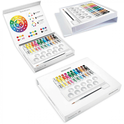 TEMPERA TINTAUNITA 12 COLORI XL ML.16 CON TAVOLOZZA E 1 PENNELLO