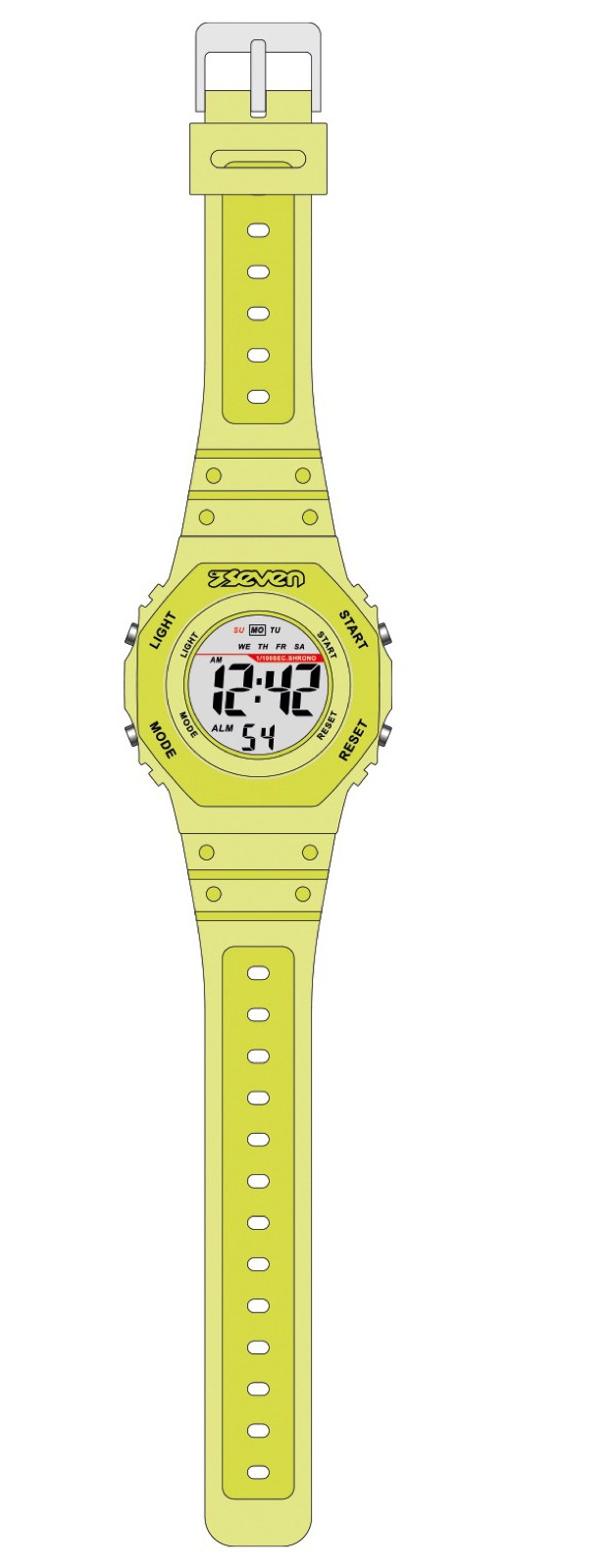 SEVEN OROLOGIO DIGITALE GIALLO FLUO