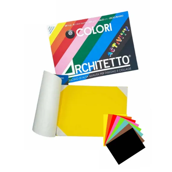 BLOCCO CM. 24 X 33 COLORATO GR. 220 ARCHITETTO 24 FOGLI 