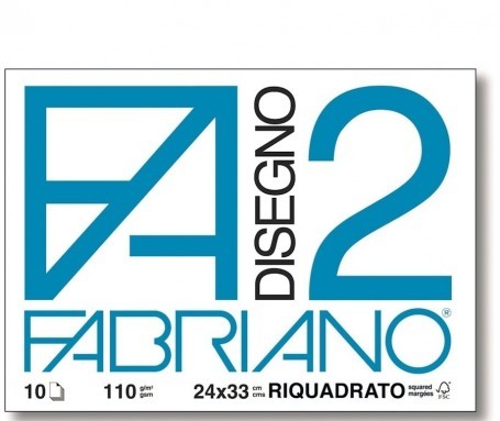 Album fabriano da Disegno F2 Liscio Squadrato 24x33 10 fogli