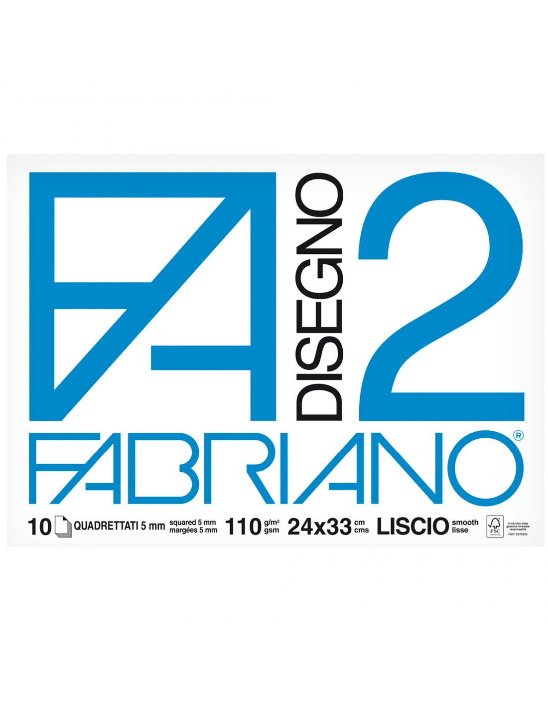 ALBUM FABRIANO F2 CM. 24 X 33 QUADRETTATO 5MM. FG.10 GR.110