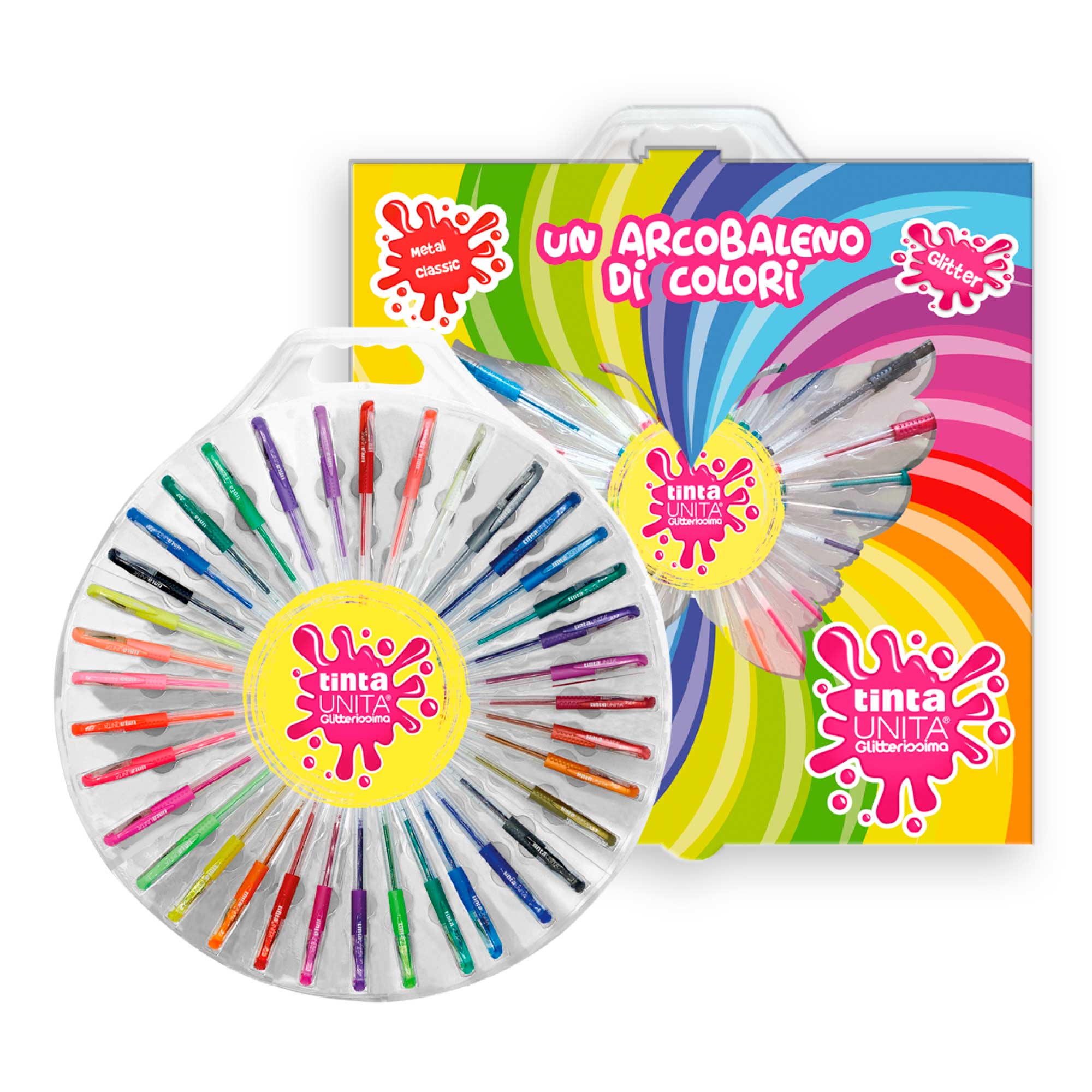 TINTA UNITA 36 PENNE A GEL GLITTER/FLUO/METAL