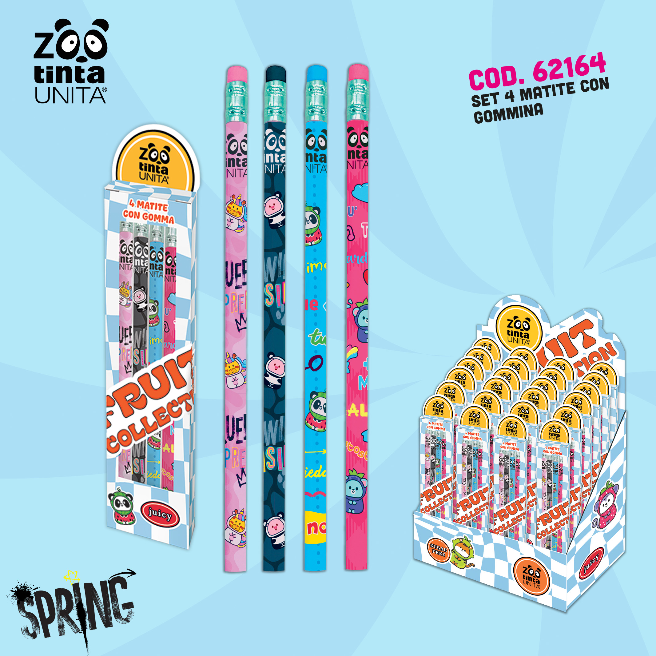 TINTA UNITA CONFEZIONE 4 MATITE ZOO SPRING