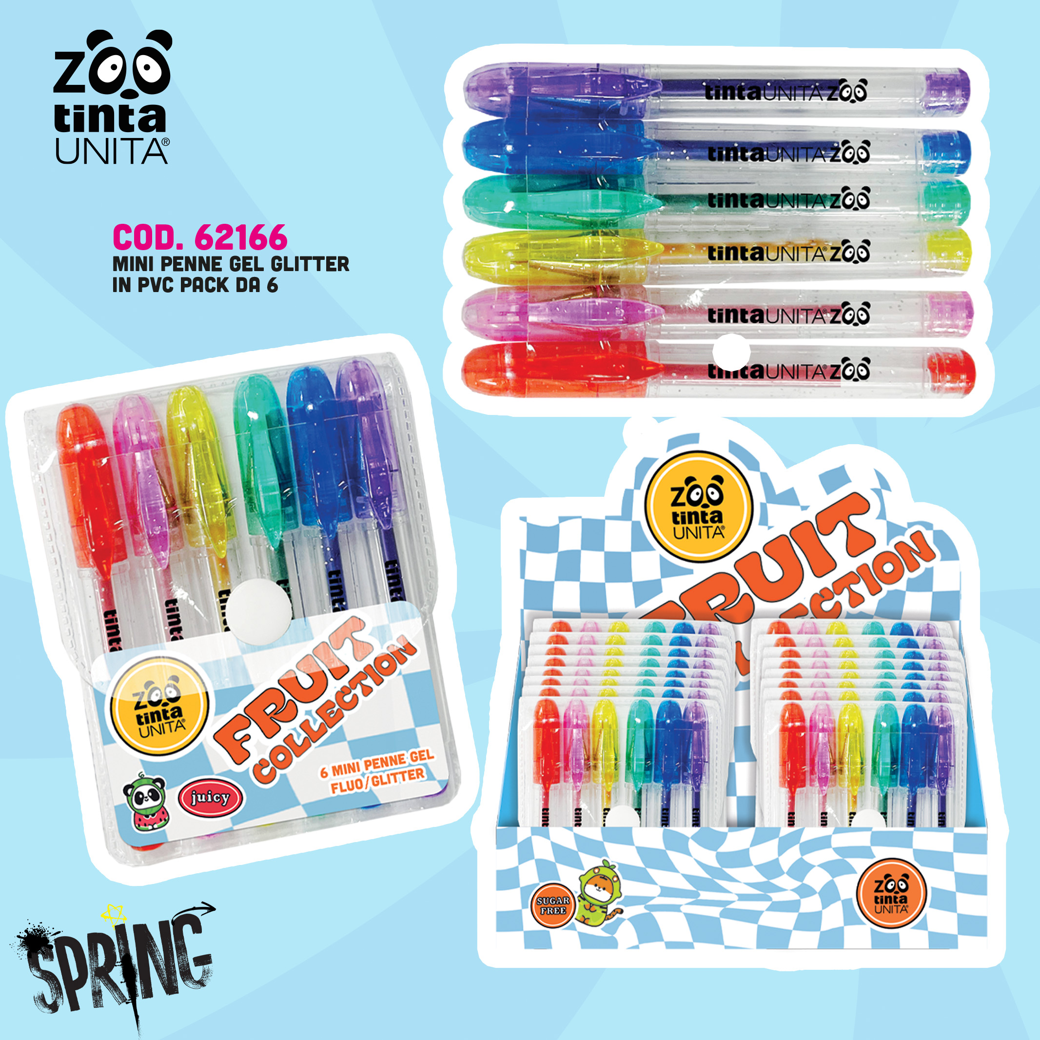 TINTA UNITA MINI PENNE 6 COLORI ZOO SPRING