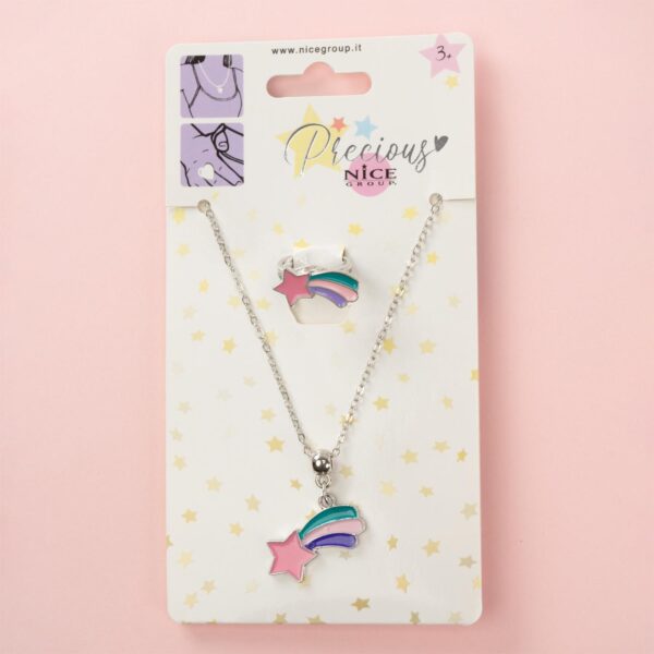 COLLANA PIU' ANELLO ARCOBALENO