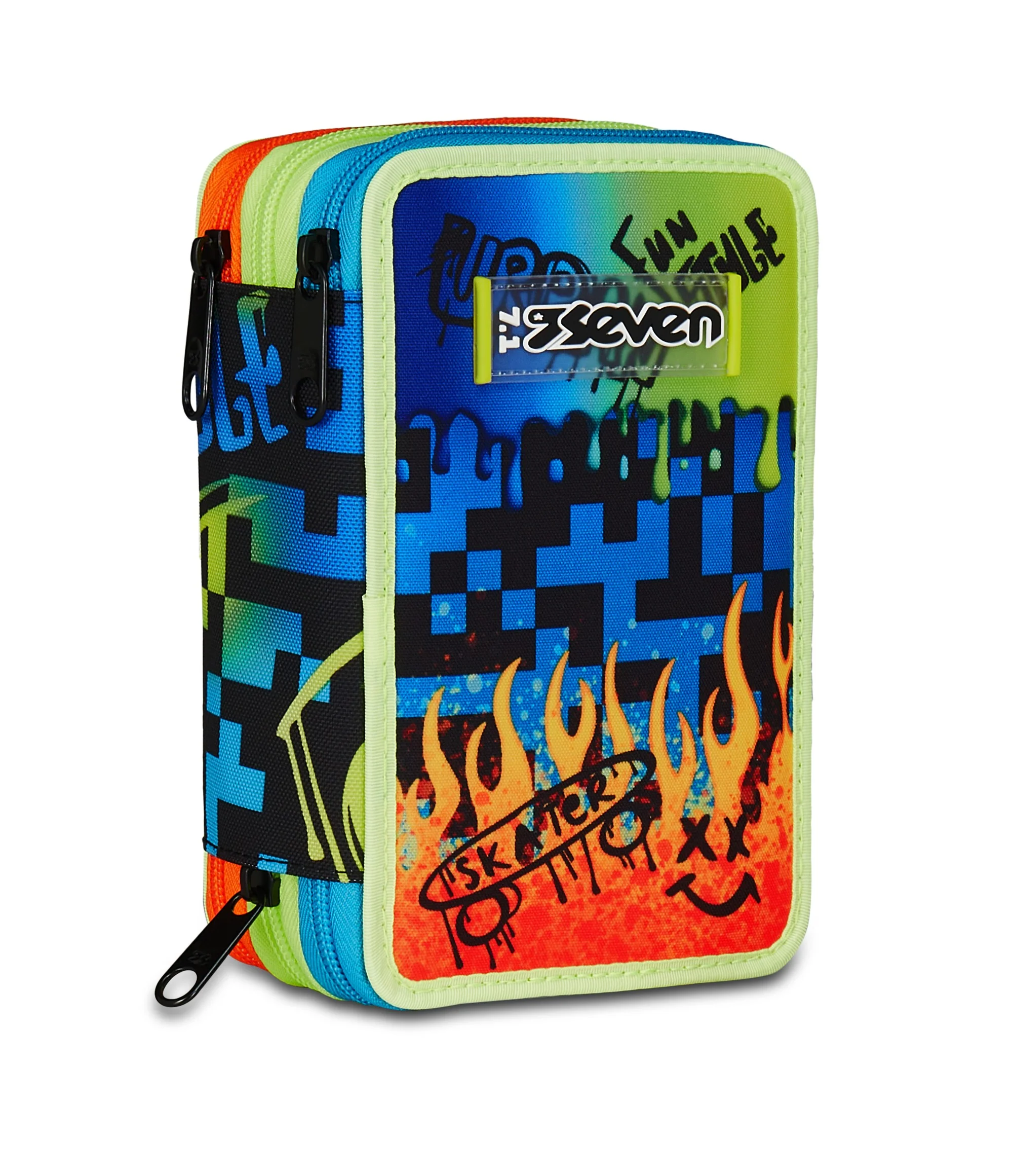 SEVEN ASTUCCIO 3 ZIP BOY SCRIBBLED