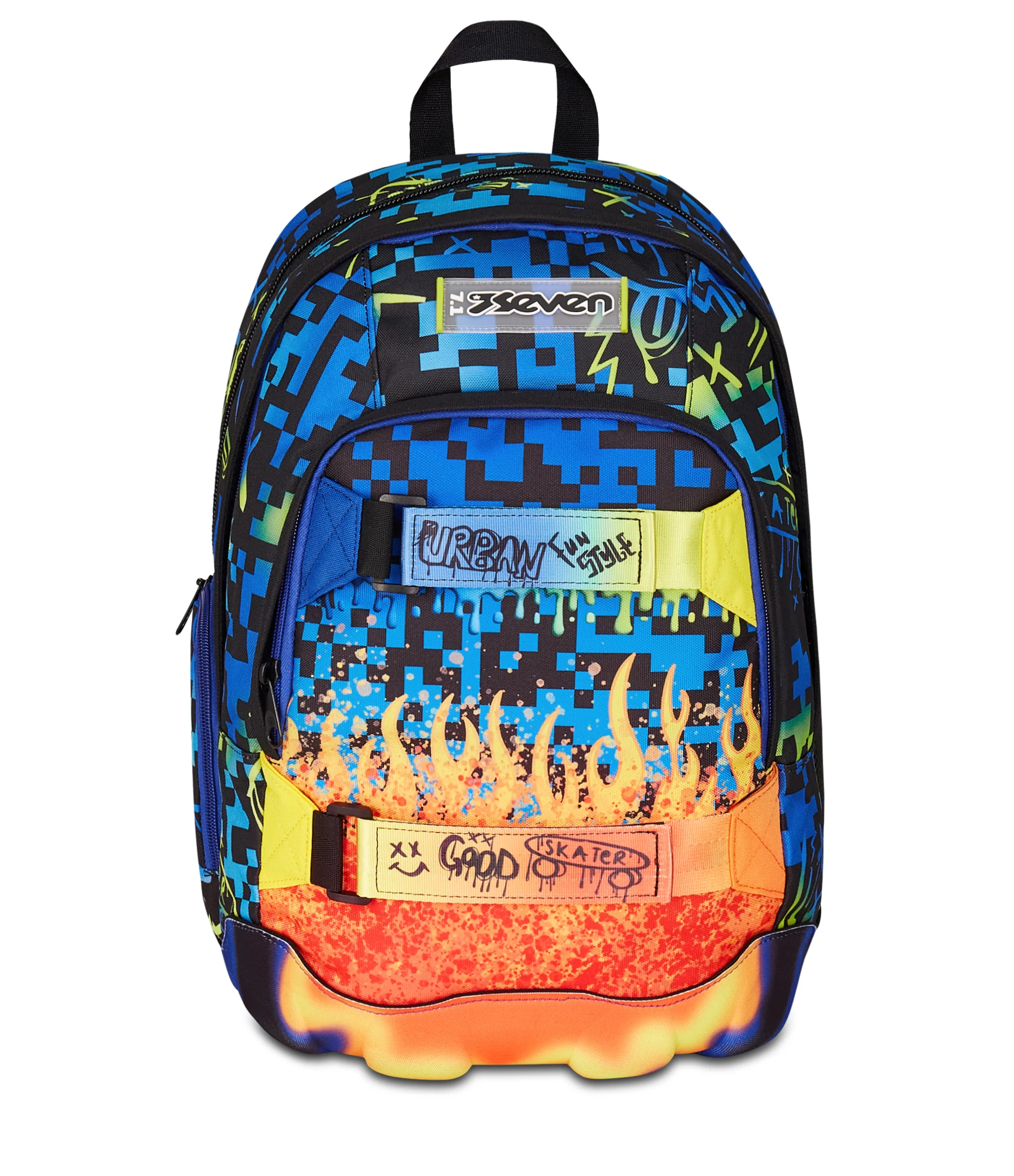 SEVEN ZAINO DUAL SCRIBBLE FLAME