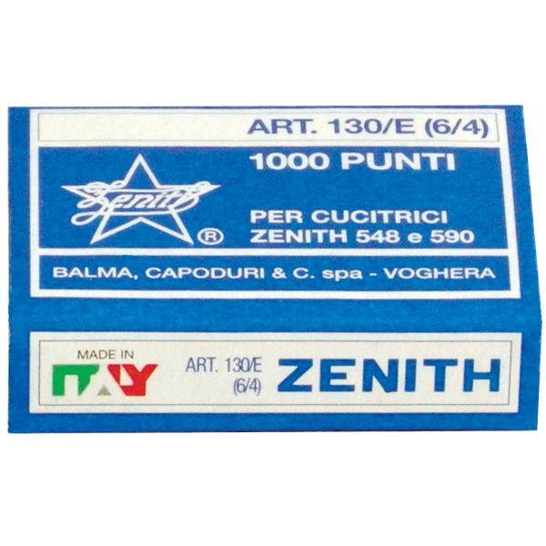 Punti 6/4 per cucitrici Zenith 130/E - 1000 punti (conf. 10)