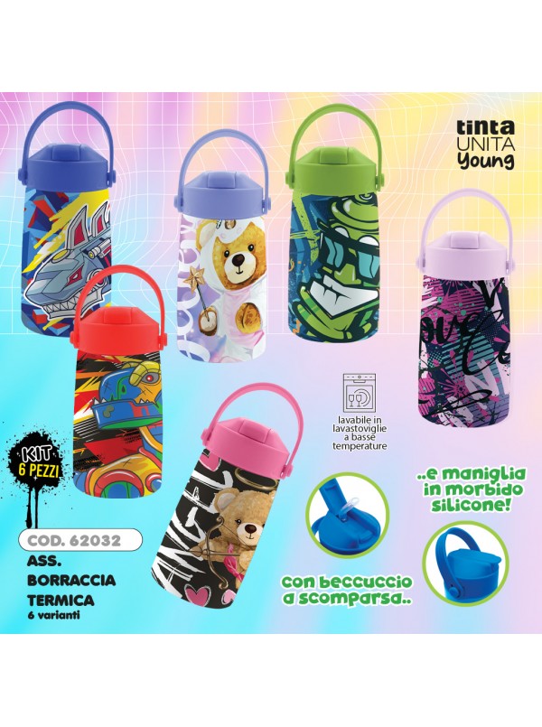 Borraccia termica alluminio con beccuccio TintaUnita Young 550ml