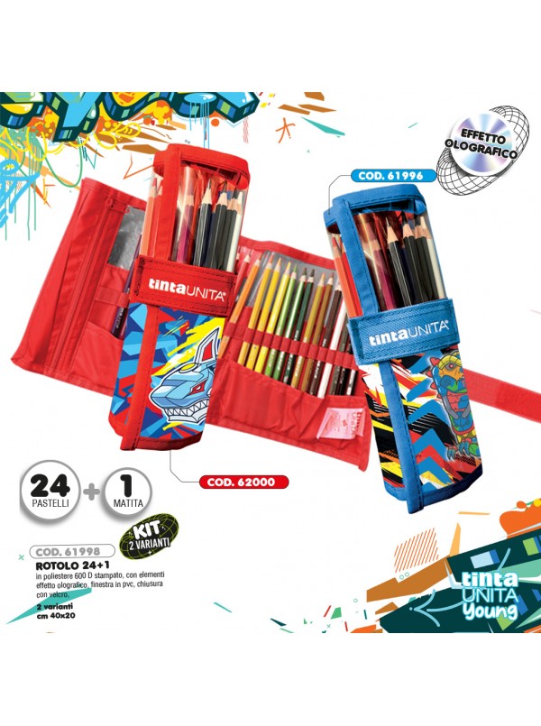 Borsellino Rotolo TINTAUNITA Young Boy 24 Pastelli Matita 4.2 mm