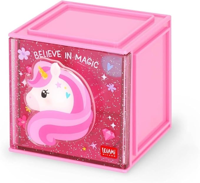 Legami - Box Componibile da Scrivania Cutie Cubes, Tema Unicorn