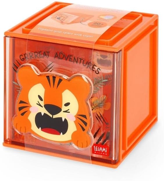 Legami - Box Componibile da Scrivania Cutie Cubes, Tema Tiger