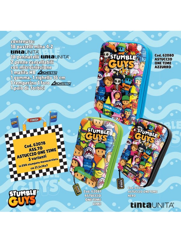 Astuccio 3D OneTime Borsellino Stumble Guys 2025 completo di colori e cancelleria