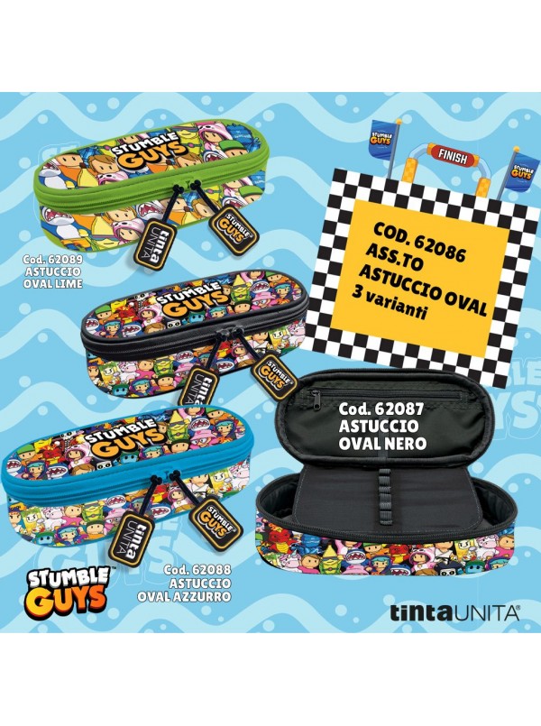 Astuccio Oval Stumble Guys 1 Zip Ovale borsellino scuola