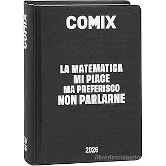 Comix 2025-2026. DIARIO 16 mesi mignon plus. Nero e argento