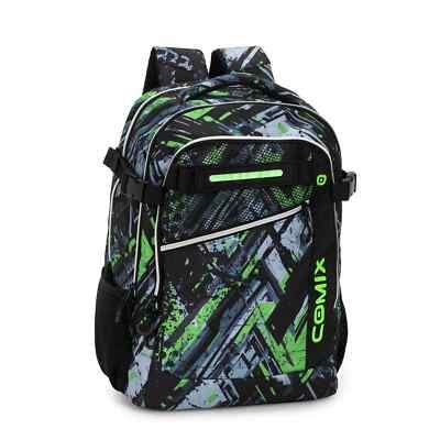 Zaino Organizzato COMIX WBS Verde Zaino Scuola Media, Elementare e Superiore